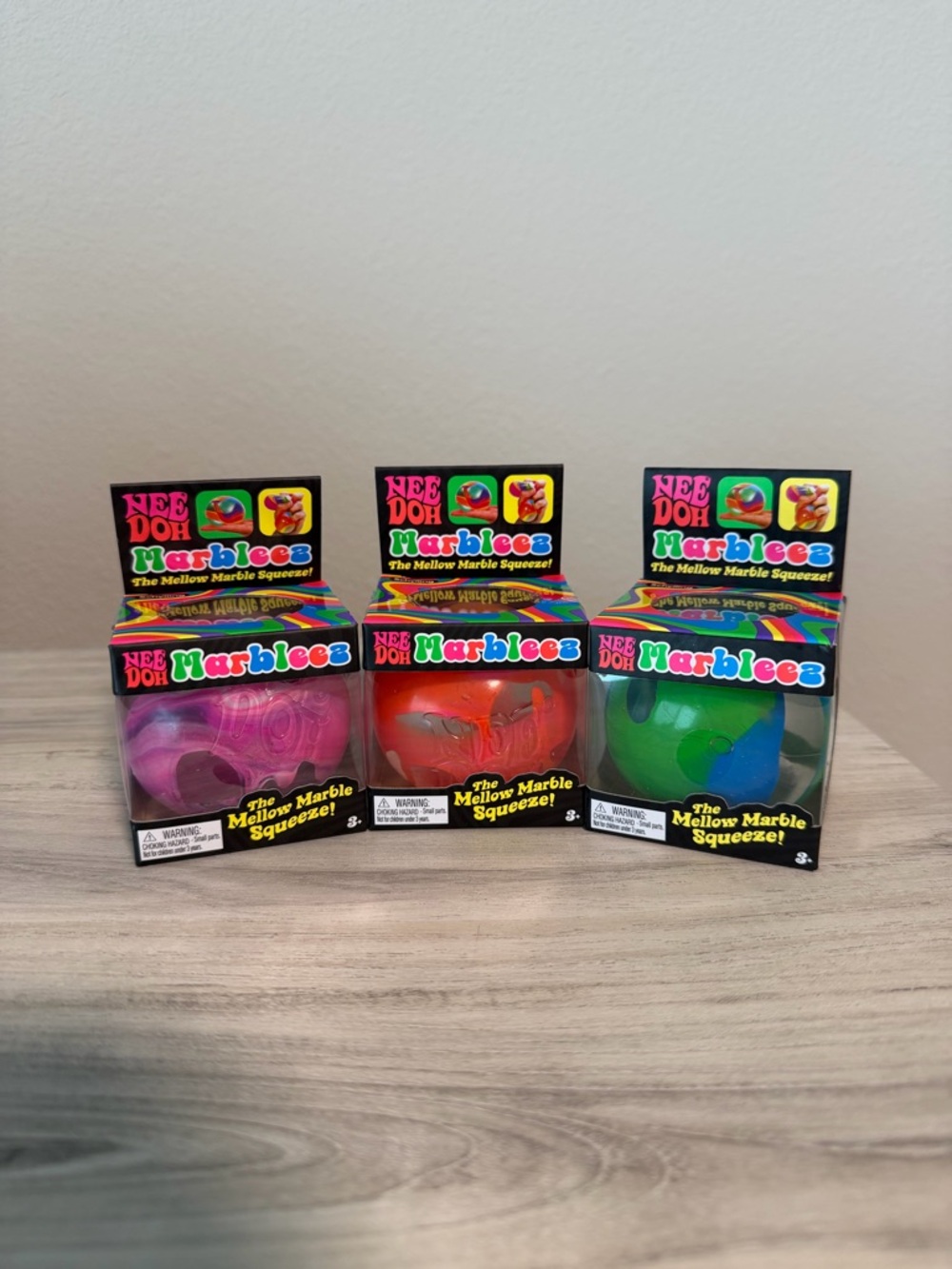 Needoh Marbleez Mellow Marble Squeeze Ball Toy Set of 3